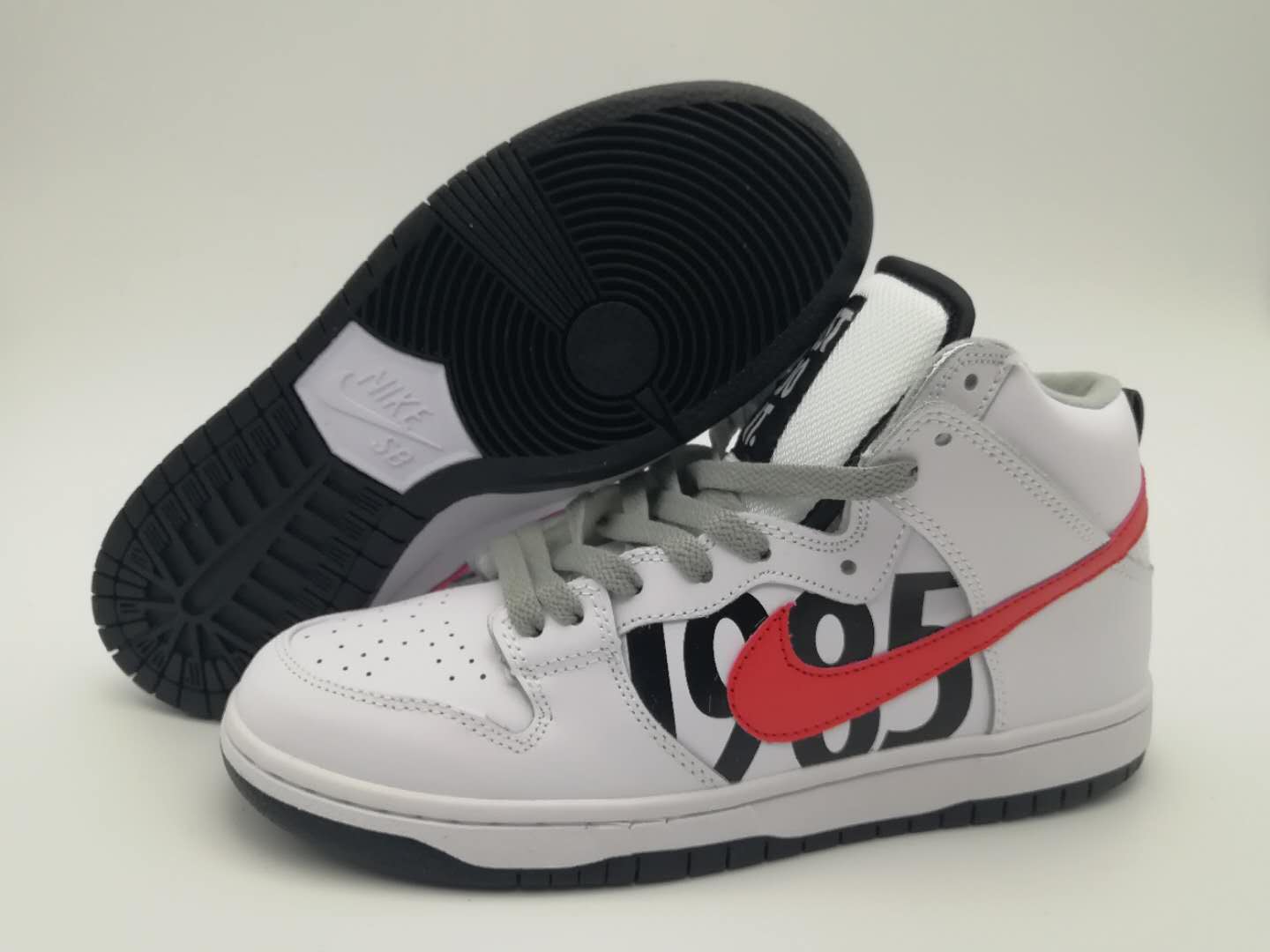 Women UNDFTD x Nike Dunk Lux White Black Red Shoes